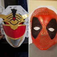 Treatment masks decorated to look like superheroes